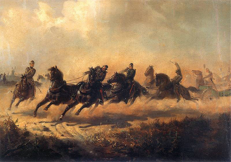 Charge of Russian horse artillery.